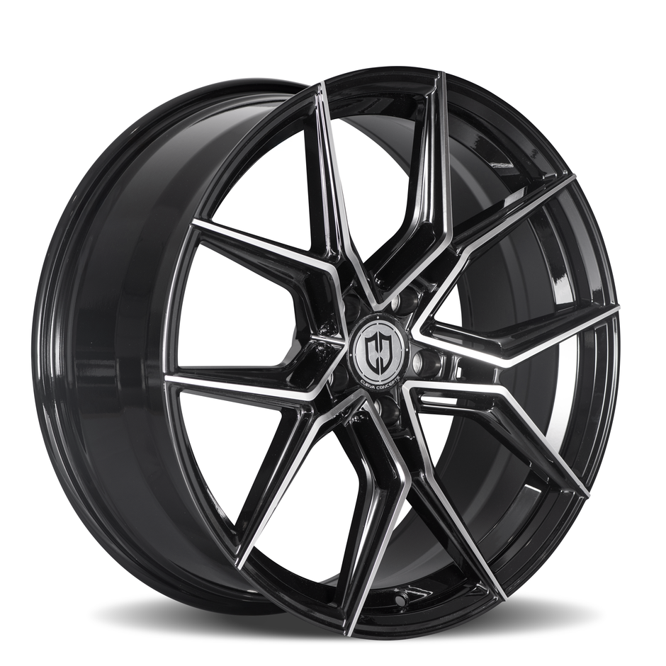 Curva CFF43 20x9 Gloss Black Machine Face wheel