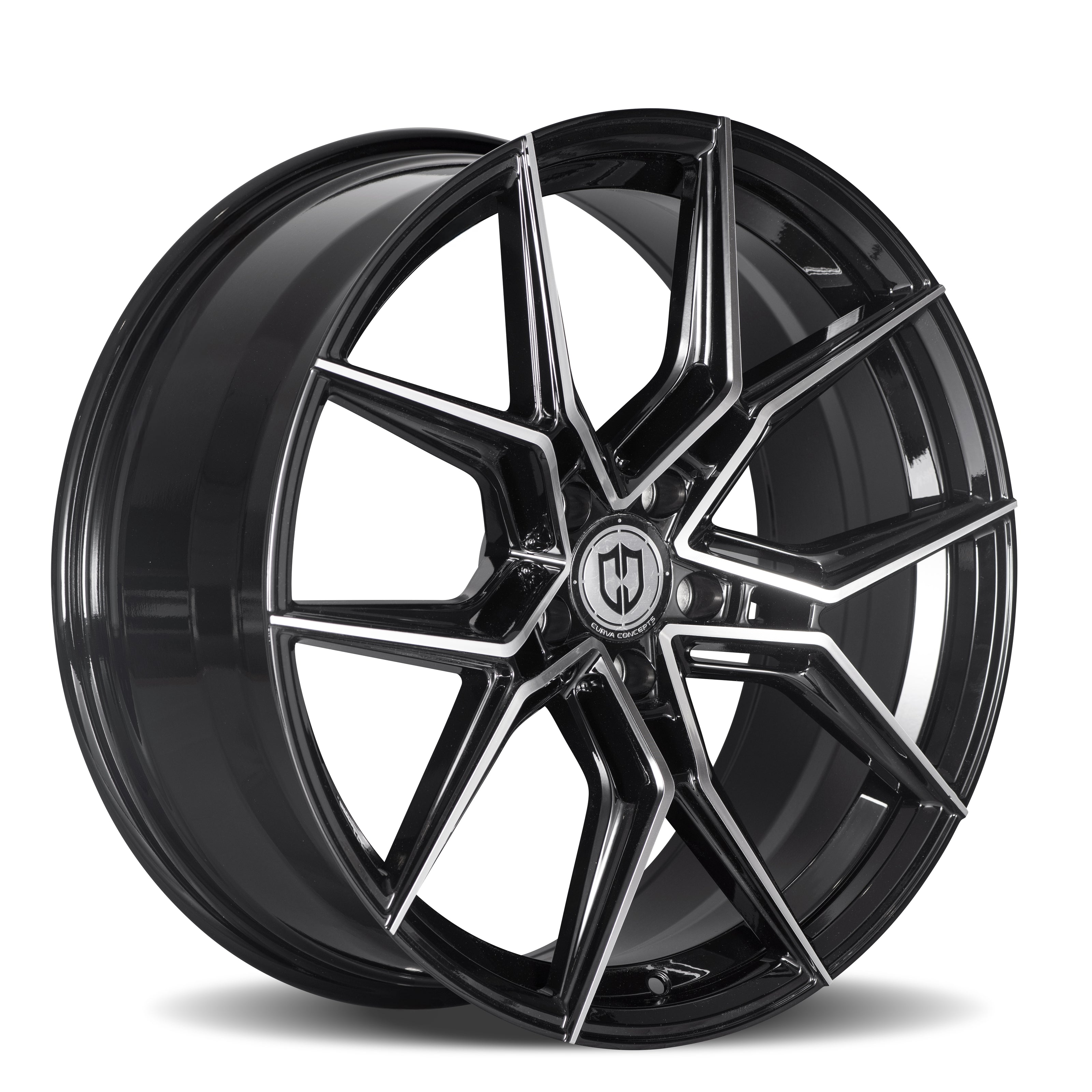 Curva CFF43 20x8.5 Gloss Black Machine Face wheel