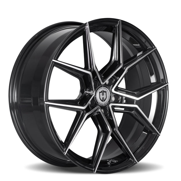 Curva CFF43 20x8.5 Gloss Black Machine Face wheel