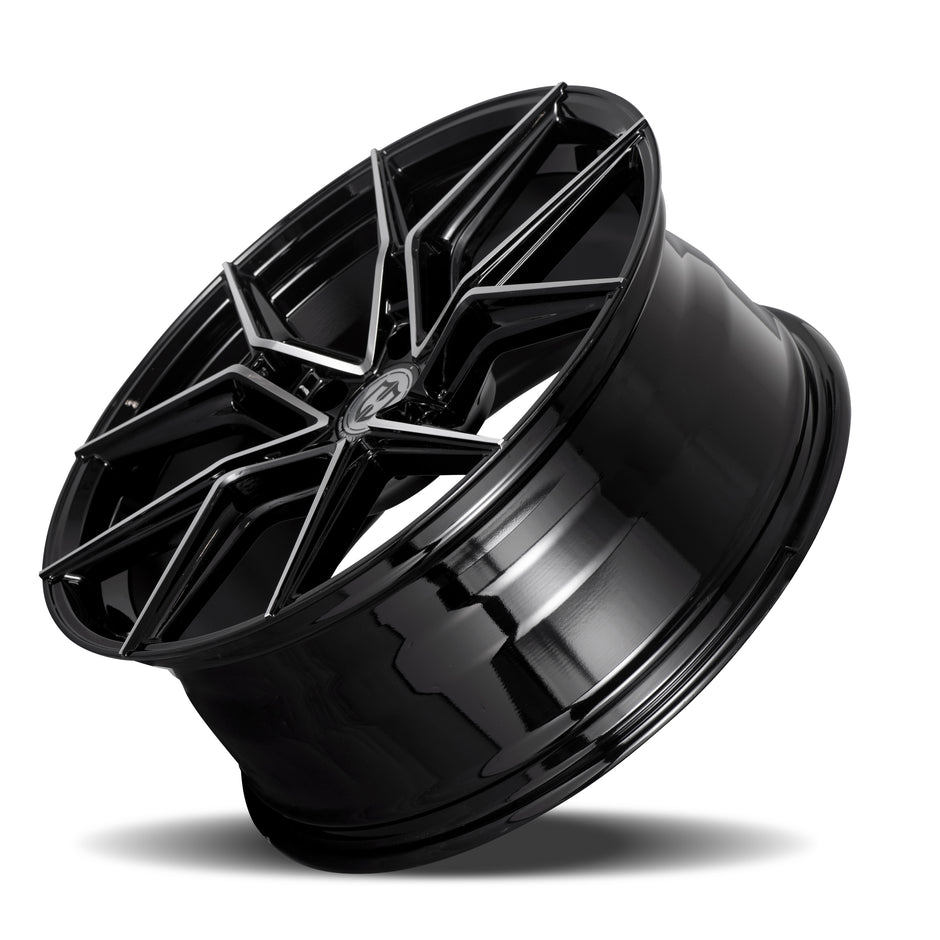 Curva CFF43 20x8.5 Gloss Black Machine Face wheel