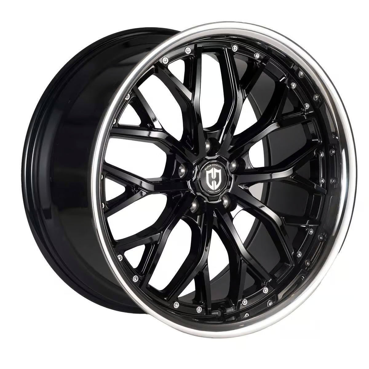 Curva Concepts CFF76 20x10.5 Gloss Black Stainless Lip 35mm ET 73.1mm CB 5x114.3