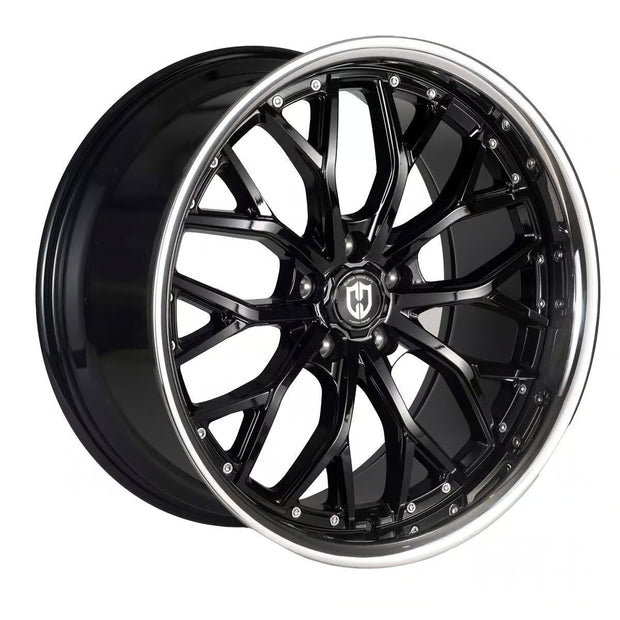 Curva Concepts CFF76 20x10.5 Gloss Black Stainless Lip 35mm ET 73.1mm CB 5x114.3