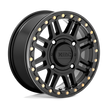 KMC Wheels KS250 Cage Beadlock 15x10 Satin Black w/Gloss Black Ring 0mm ET 112.1mm CB 4x137