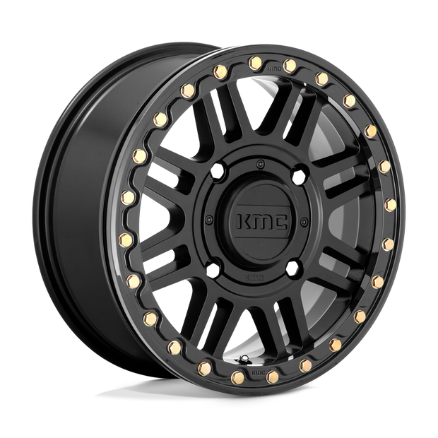 KMC Wheels KS250 Cage Beadlock 15x6 Satin Black w/Gloss Black Ring 38mm ET 112.1mm CB 4x137
