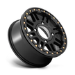 KMC Wheels KS250 Cage Beadlock 15x10 Satin Black w/Gloss Black Ring 0mm ET 112.1mm CB 4x137