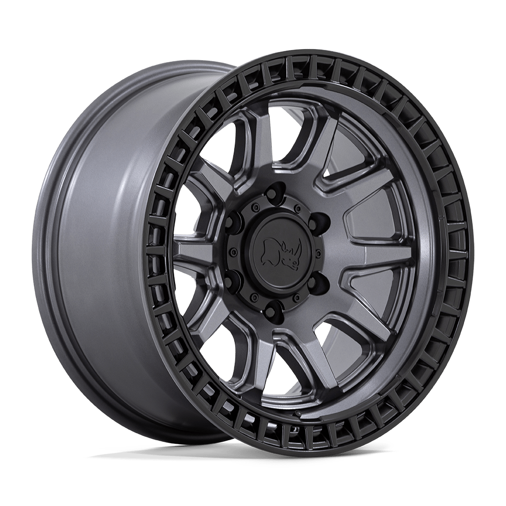 Black Rhino Hard Alloys Calico 17x8.5 Matte Gunmetal w/Matte Black Lip 34mm ET 72.56mm CB 5x114.3