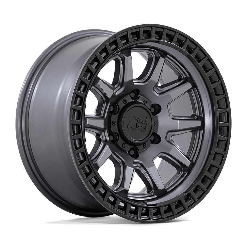 Black Rhino Hard Alloys Calico 17x8.5 Matte Gunmetal w/Matte Black Lip 34mm ET 72.56mm CB 5x114.3