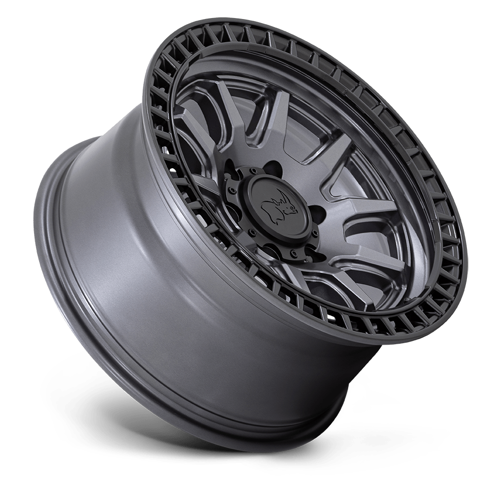 Black Rhino Hard Alloys Calico 17x8.5 Matte Gunmetal w/Matte Black Lip 34mm ET 72.56mm CB 5x114.3