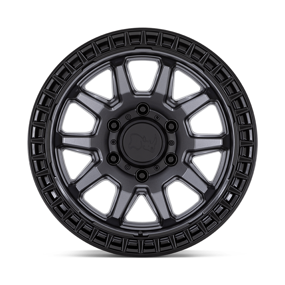 Black Rhino Hard Alloys Calico 17x8.5 Matte Gunmetal w/Matte Black Lip 34mm ET 72.56mm CB 5x114.3