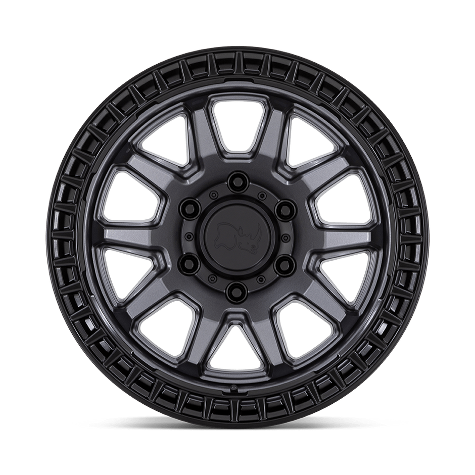 Black Rhino Hard Alloys Calico 17x8.5 Matte Gunmetal w/Matte Black Lip 34mm ET 72.56mm CB 5x114.3