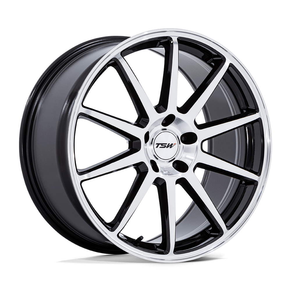 TSW TW004 Canard 19x10.5 Gloss Black w/Machined Face 25mm ET 72.56mm CB 5x114.3