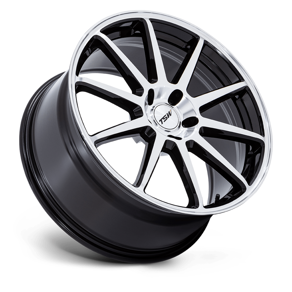 TSW TW004 Canard 19x10.5 Gloss Black w/Machined Face 25mm ET 72.56mm CB 5x114.3