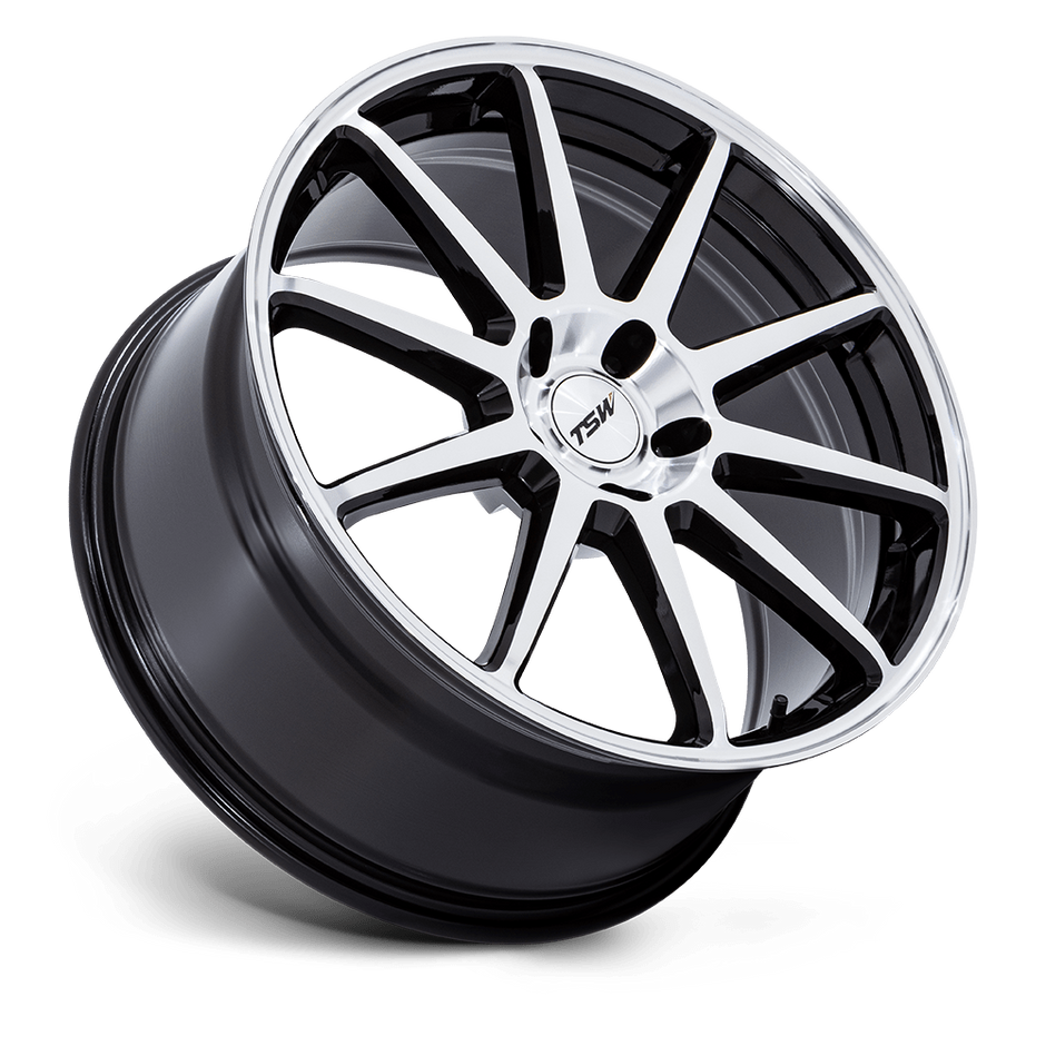 TSW TW004 Canard 19x10.5 Gloss Black w/Machined Face 25mm ET 72.56mm CB 5x114.3