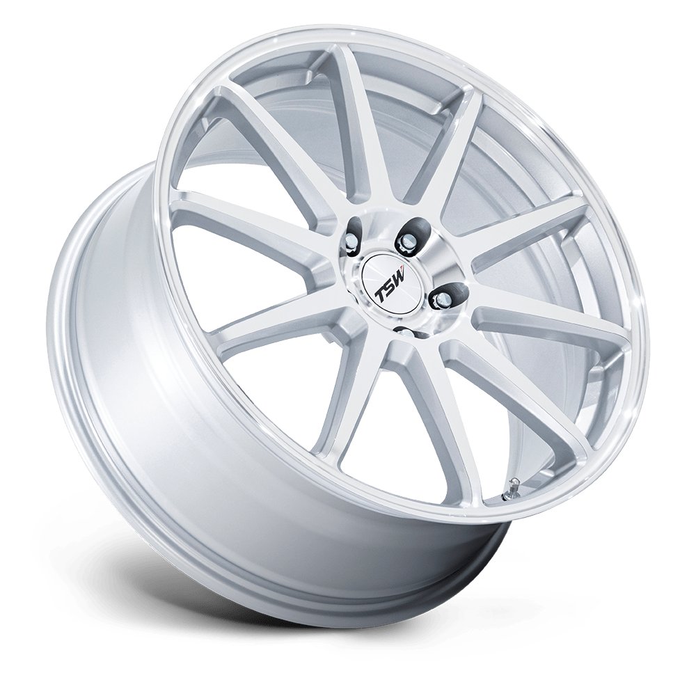 TSW TW004 Canard 19x10.5 Gloss Silver w/Machined Face 25mm ET 72.56mm CB 5x114.3