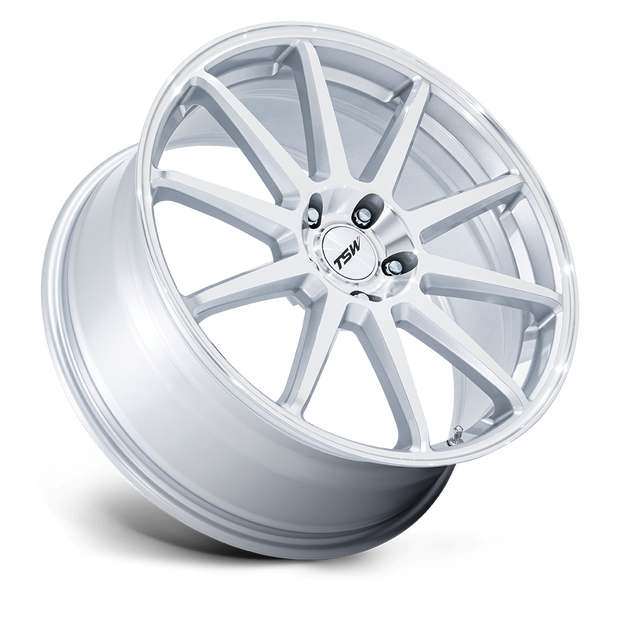 TSW TW004 Canard 19x10.5 Gloss Silver w/Machined Face 25mm ET 72.56mm CB 5x114.3