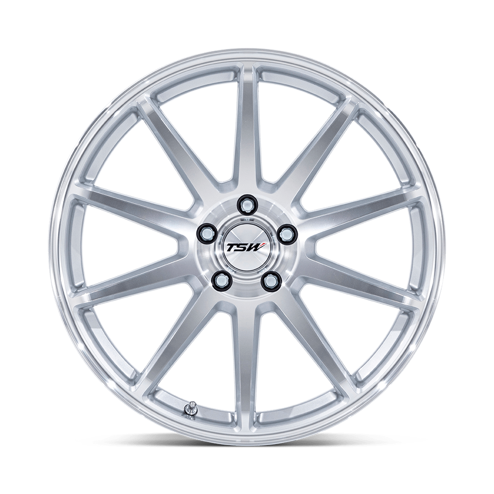 TSW TW004 Canard 19x10.5 Gloss Silver w/Machined Face 25mm ET 72.56mm CB 5x114.3