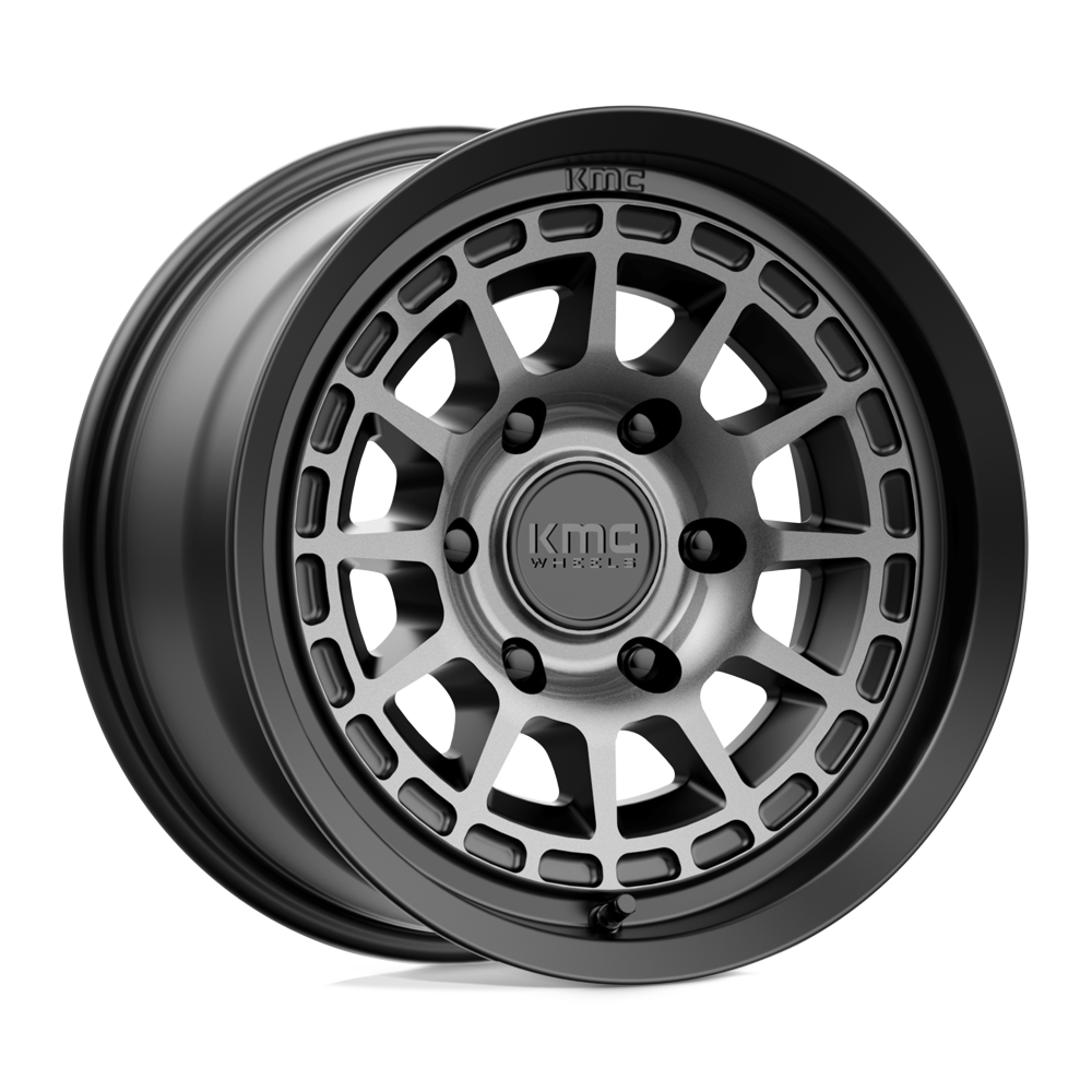 KMC Wheels KM719 Canyon 16x8 Satin Black w/Gray Tint 0mm ET 106.1mm CB 6x139.7