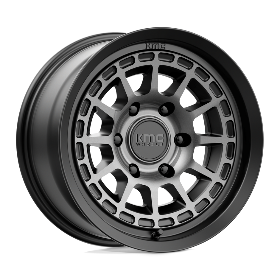 KMC Wheels KM719 Canyon 16x8 Satin Black w/Gray Tint 0mm ET 106.1mm CB 6x139.7