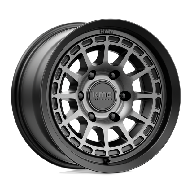 KMC Wheels KM719 Canyon 16x8 Satin Black w/Gray Tint 0mm ET 106.1mm CB 6x139.7