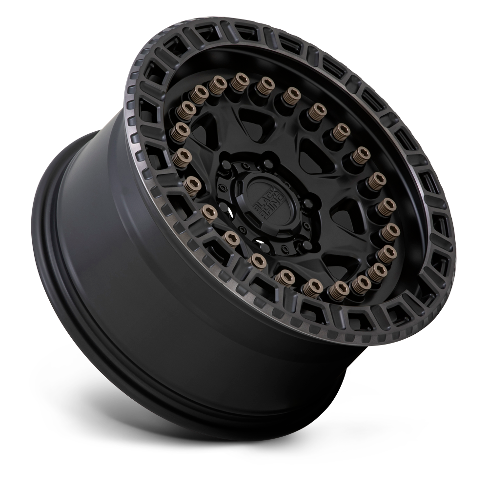 Black Rhino Hard Alloys Carbine 20x9 Matte Black w/Machined Tint Ring -18mm ET 112.1mm CB 6x139.7