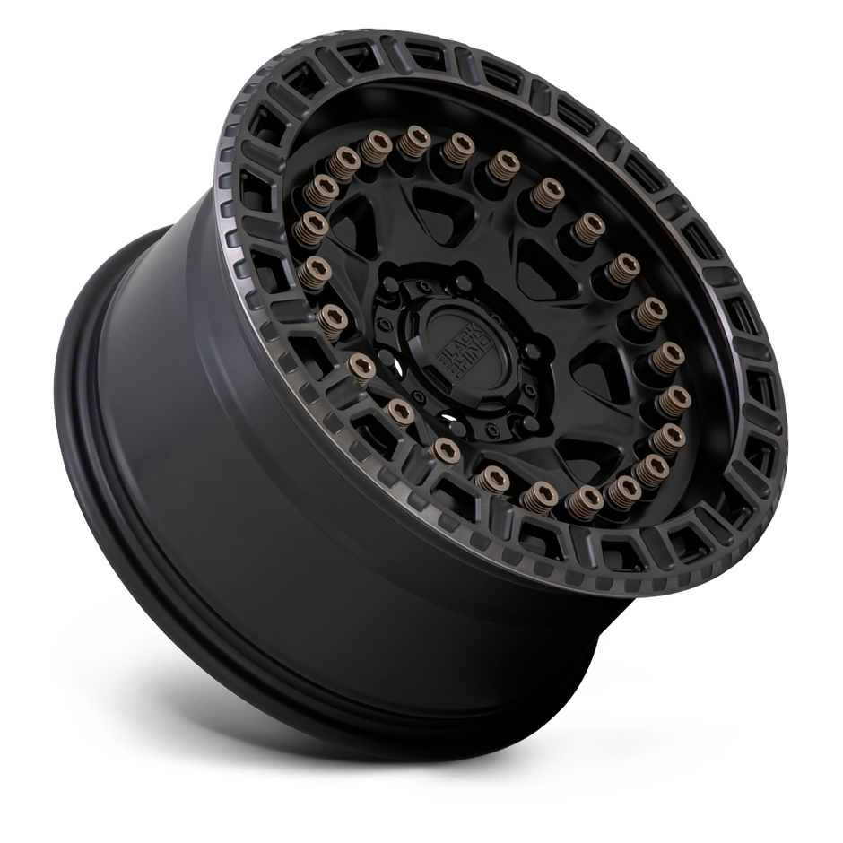 Black Rhino Hard Alloys Carbine 20x9 Matte Black w/Machined Tint Ring -18mm ET 112.1mm CB 6x139.7