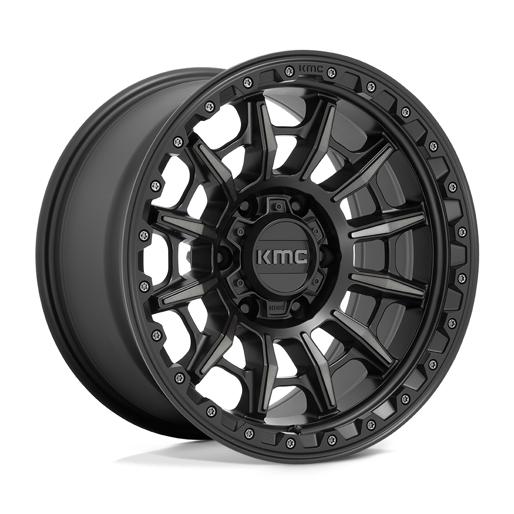 KMC Wheels KM547 Carnage 16x8 Satin Black w/Gray Tint 0mm ET 106.1mm CB 6x139.7