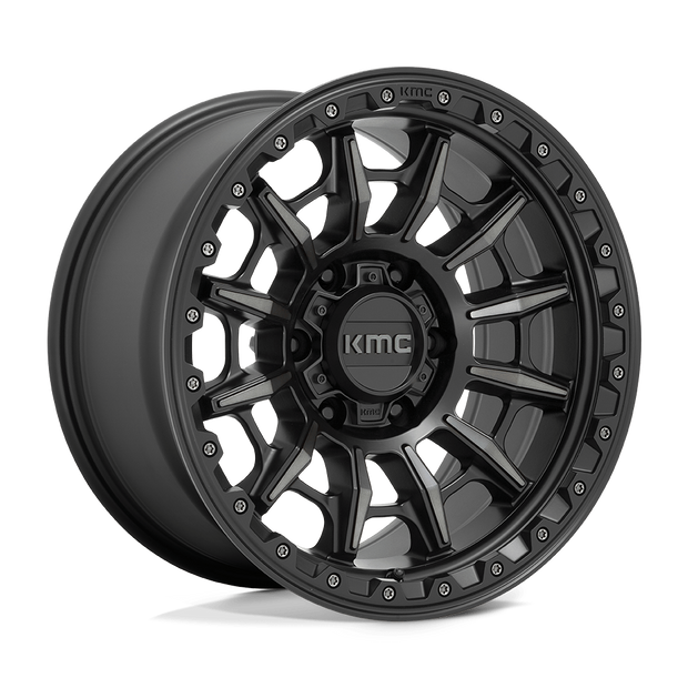 KMC Wheels KM547 Carnage 16x8 Satin Black w/Gray Tint 0mm ET 106.1mm CB 6x139.7