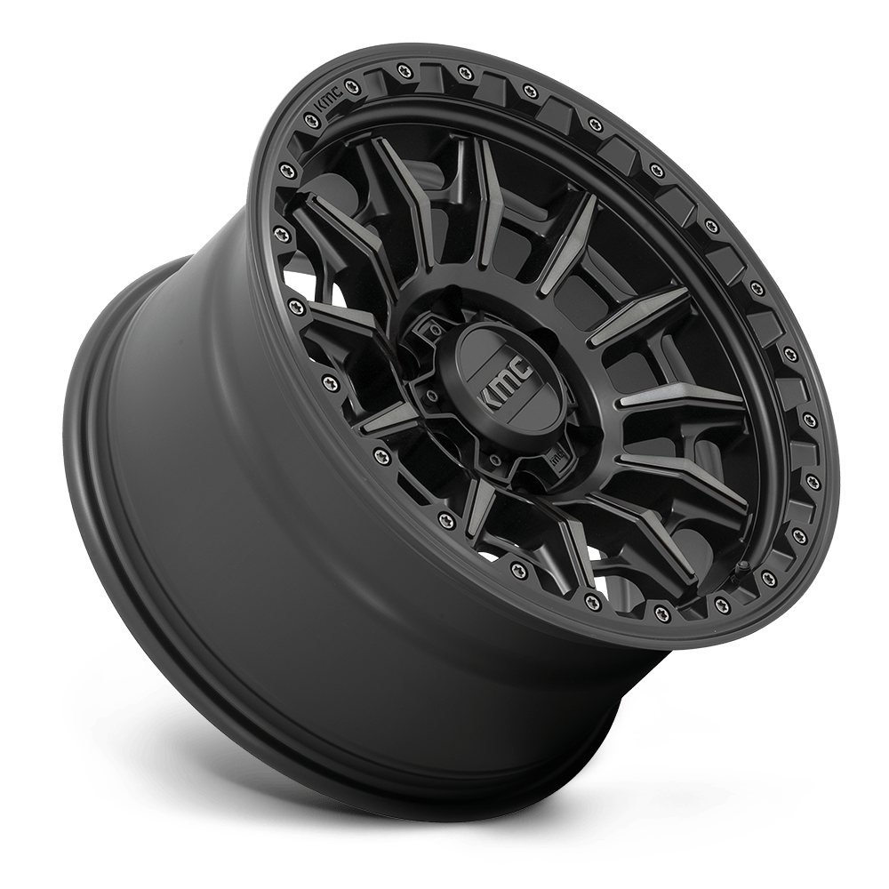 KMC Wheels KM547 Carnage 16x8 Satin Black w/Gray Tint 0mm ET 106.1mm CB 6x139.7