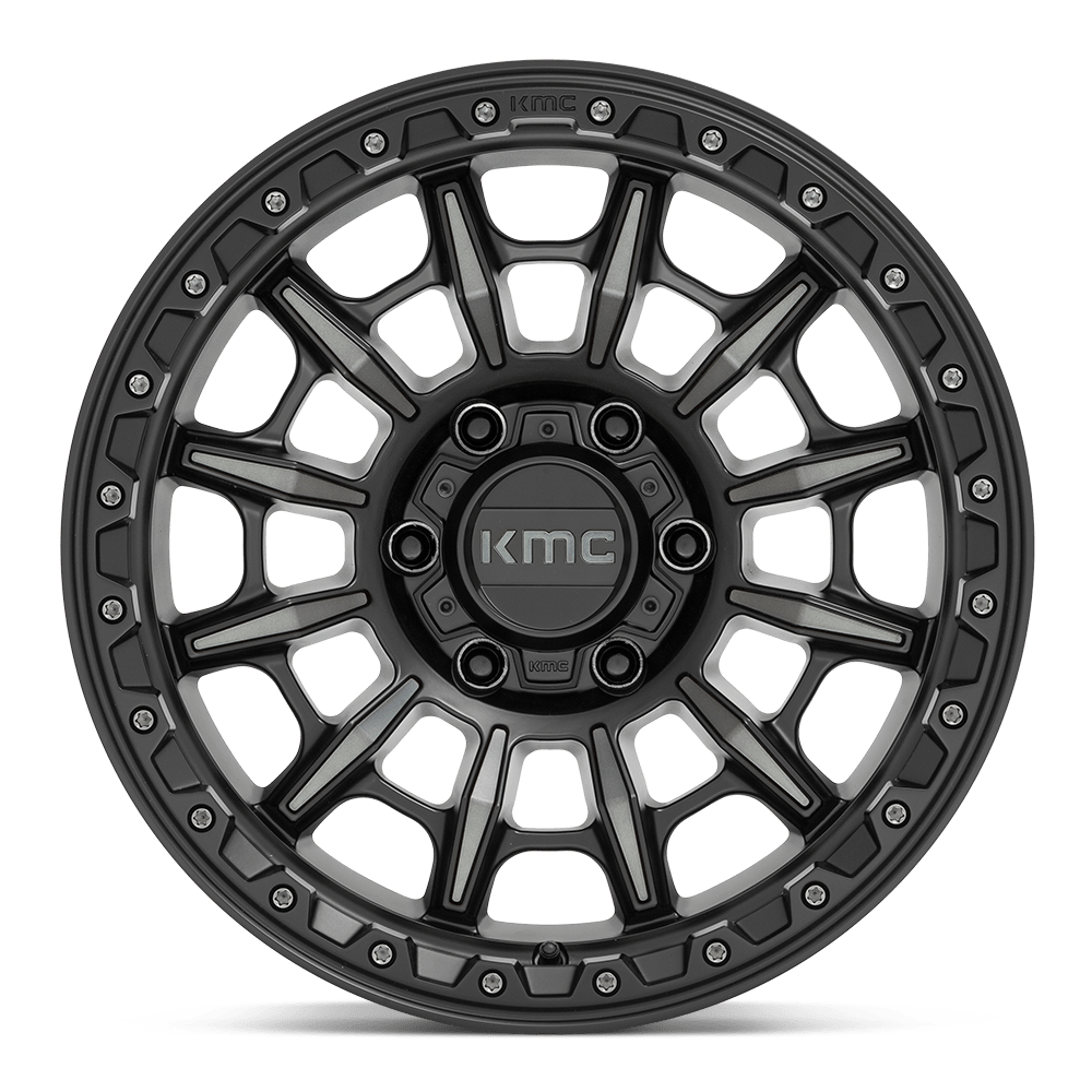 KMC Wheels KM547 Carnage 16x8 Satin Black w/Gray Tint 0mm ET 106.1mm CB 6x139.7