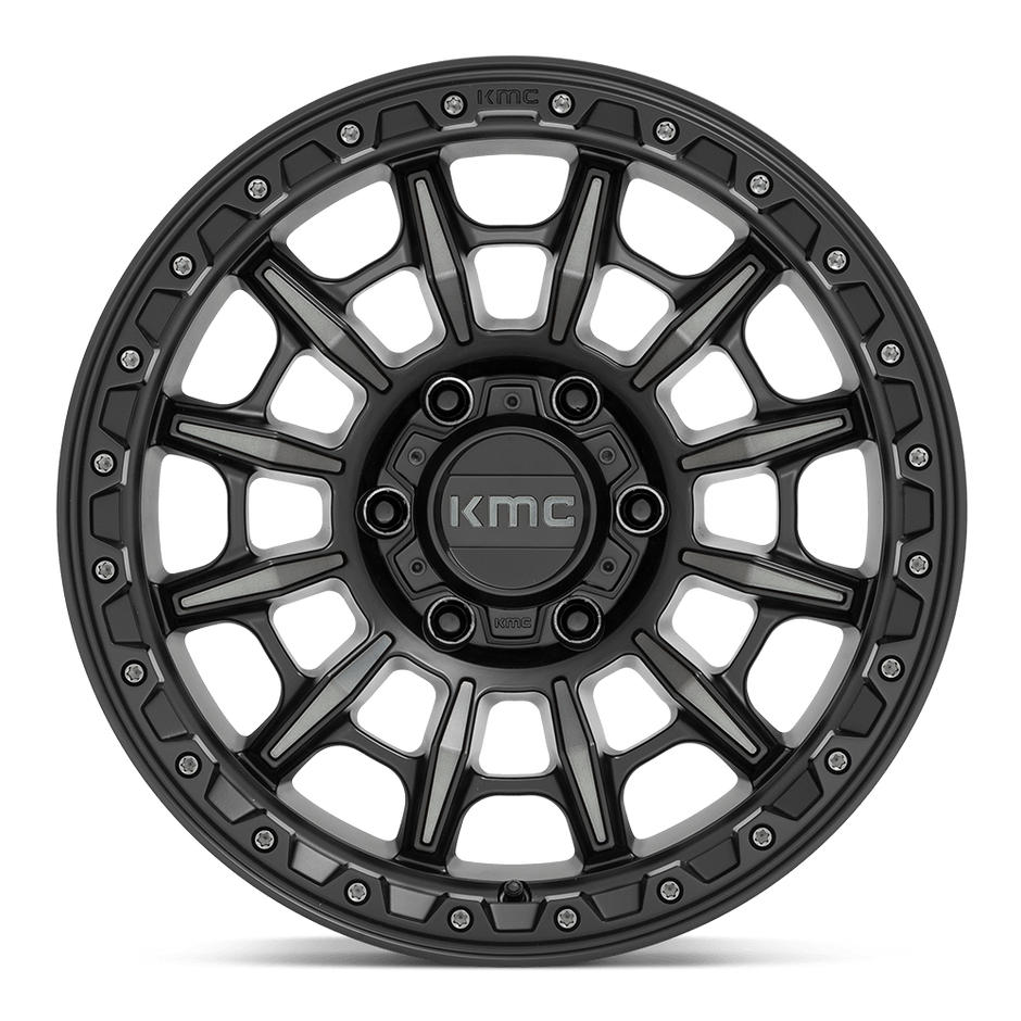 KMC Wheels KM547 Carnage 16x8 Satin Black w/Gray Tint 0mm ET 106.1mm CB 6x139.7