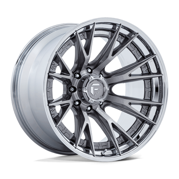 Fuel Wheels FC402 Catalyst 17x9 Platinum w/Chrome Lip 1mm ET 106.1mm CB 6x139.7