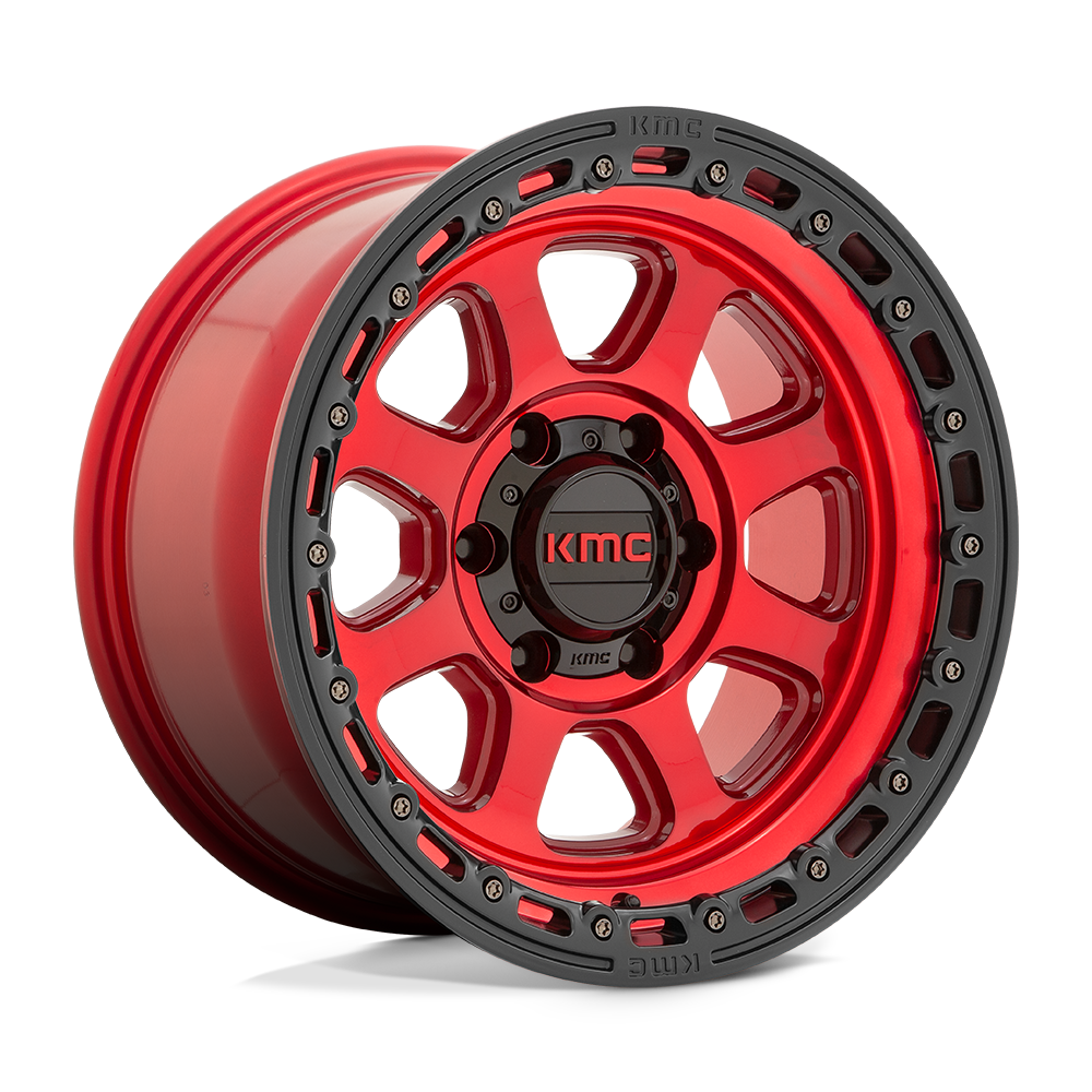 KMC Wheels KM548 Chase 20x9 Candy Red w/Black Lip 0mm ET 71.5mm CB 5x127
