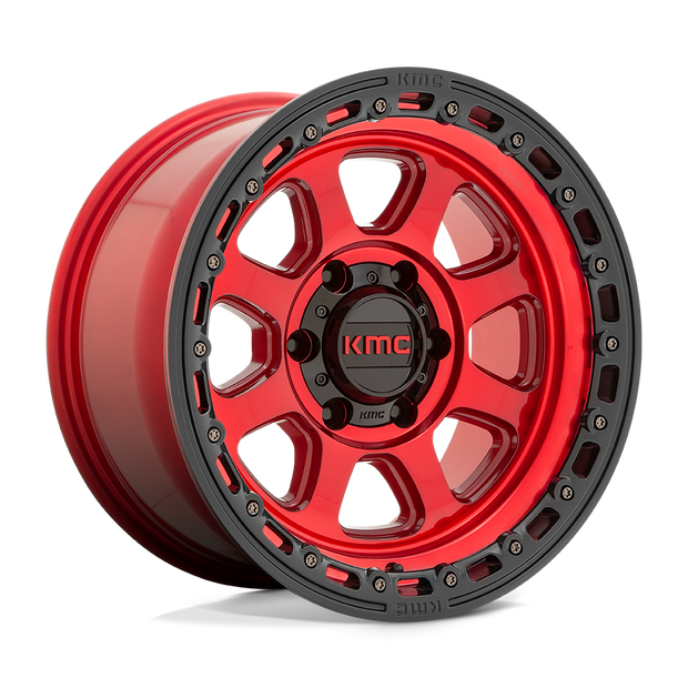 KMC Wheels KM548 Chase 20x9 Candy Red w/Black Lip 0mm ET 71.5mm CB 5x127