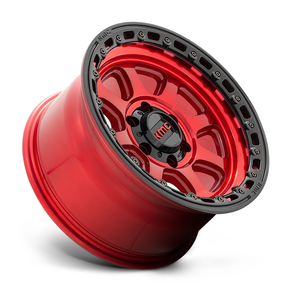 KMC Wheels KM548 Chase 20x9 Candy Red w/Black Lip 0mm ET 71.5mm CB 5x127