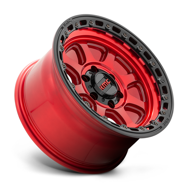 KMC Wheels KM548 Chase 20x9 Candy Red w/Black Lip 0mm ET 71.5mm CB 5x127
