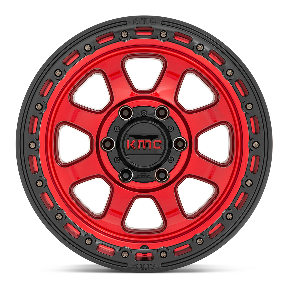 KMC Wheels KM548 Chase 20x9 Candy Red w/Black Lip 0mm ET 71.5mm CB 5x127