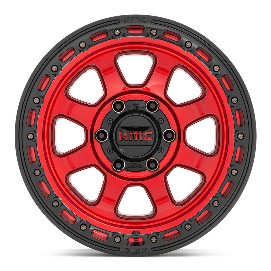 KMC Wheels KM548 Chase 20x9 Candy Red w/Black Lip 0mm ET 71.5mm CB 5x127