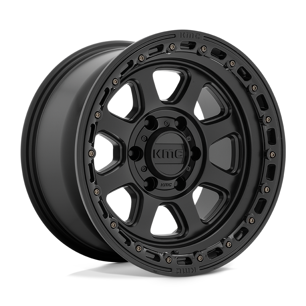 KMC Wheels KM548 Chase 20x9 Satin Black w/Gloss Black Lip 0mm ET 71.5mm CB 5x127