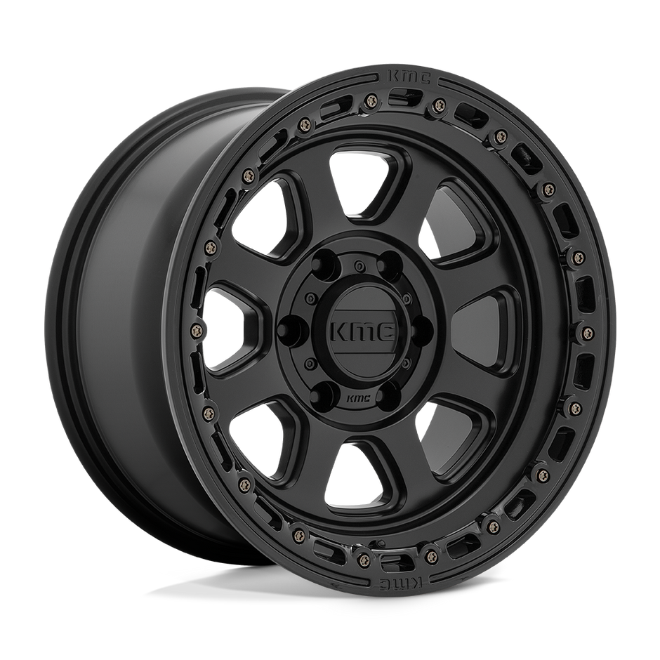 KMC Wheels KM548 Chase 20x9 Satin Black w/Gloss Black Lip 0mm ET 71.5mm CB 5x127