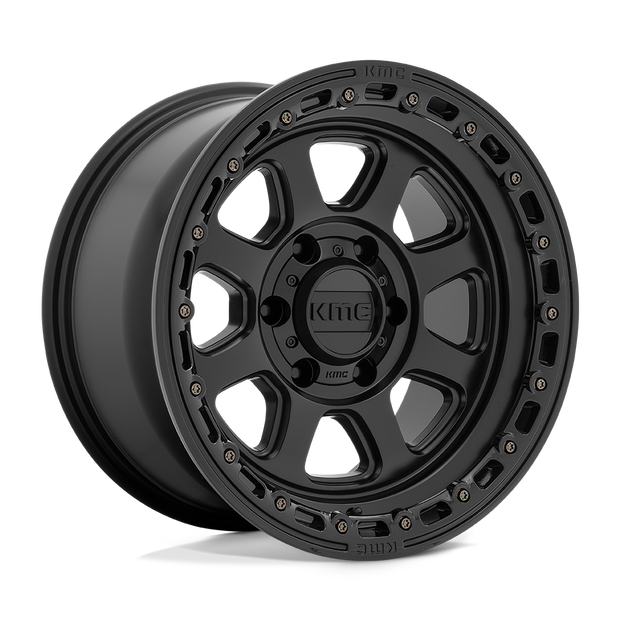 KMC Wheels KM548 Chase 20x9 Satin Black w/Gloss Black Lip 18mm ET 66.06mm CB 6x114.3