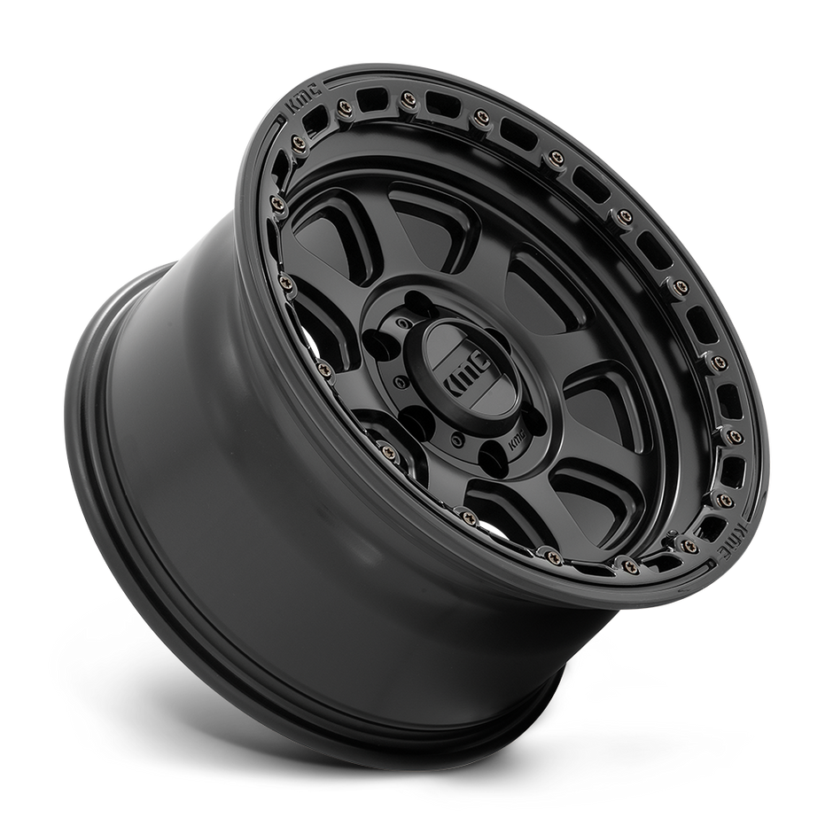 KMC Wheels KM548 Chase 20x9 Satin Black w/Gloss Black Lip 0mm ET 71.5mm CB 5x127