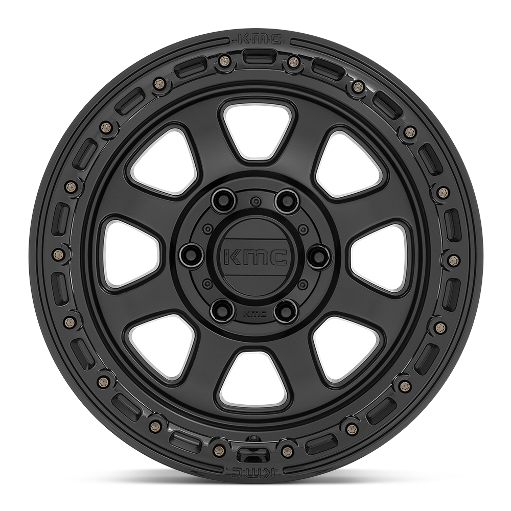 KMC Wheels KM548 Chase 20x9 Satin Black w/Gloss Black Lip 0mm ET 71.5mm CB 5x127
