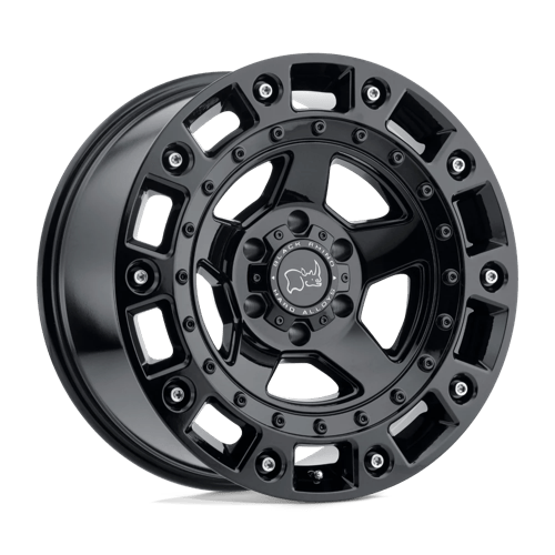 Black Rhino Hard Alloys Cinco 20x9.5 Gloss Black w/Stainless Bolts 12mm ET 110.1mm CB 5x150