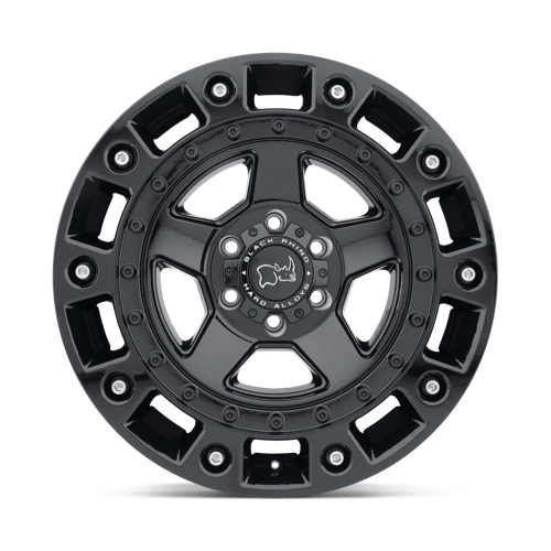 Black Rhino Hard Alloys Cinco 20x9.5 Gloss Black w/Stainless Bolts 12mm ET 110.1mm CB 5x150
