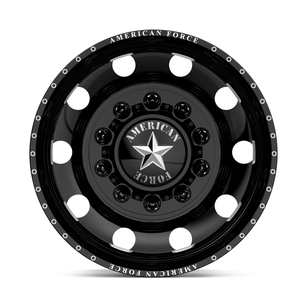 American Force Classic DRW forged wheels in gloss black milled finish, rear face view