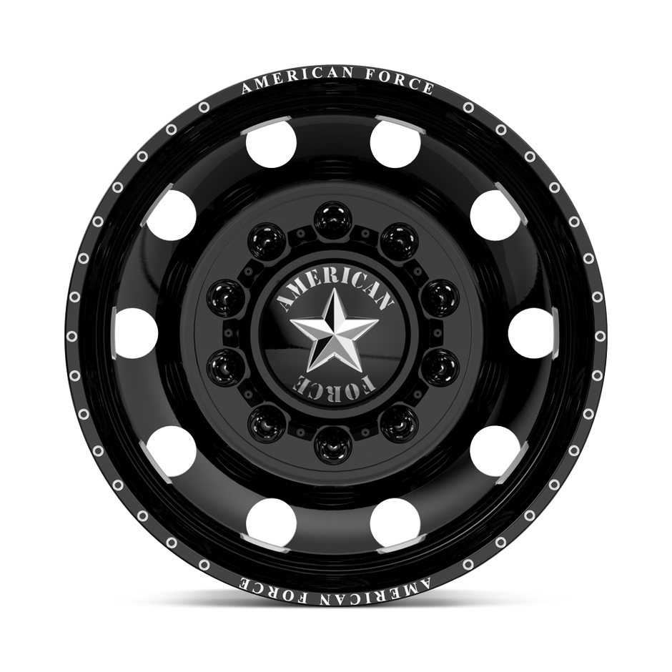 American Force Classic DRW forged wheels in gloss black milled finish, rear face view