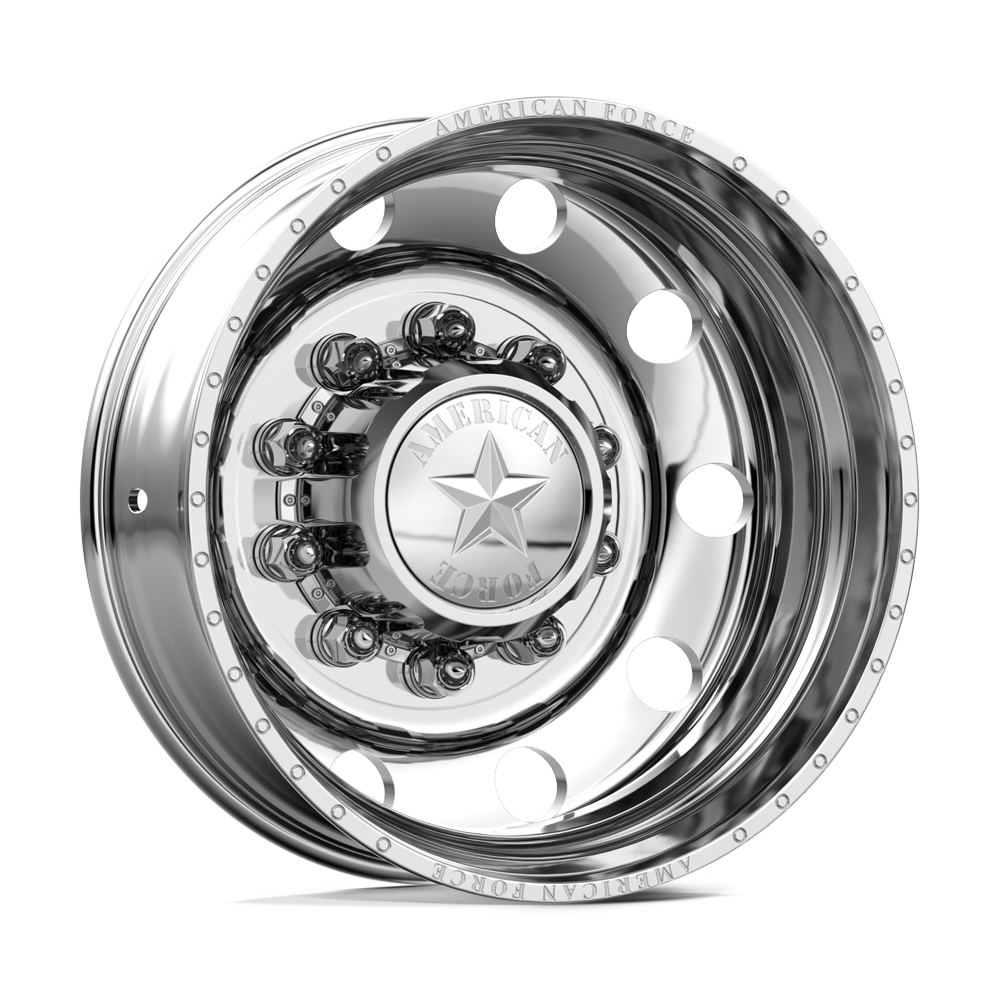 American Force Classic DRW forged wheels in polished finish, rear three-quarter view