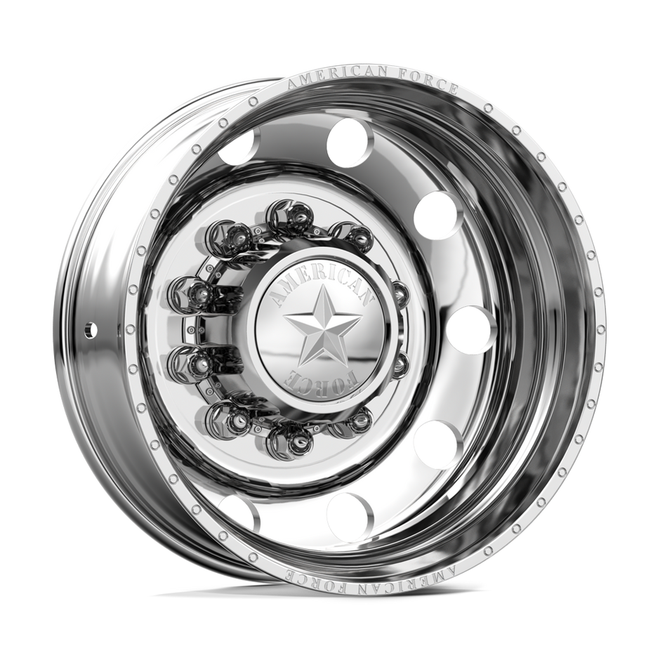 American Force Classic DRW forged wheels in polished finish, rear three-quarter view