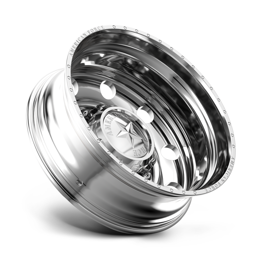 American Force Classic DRW forged wheels in polished finish, rear side profile view