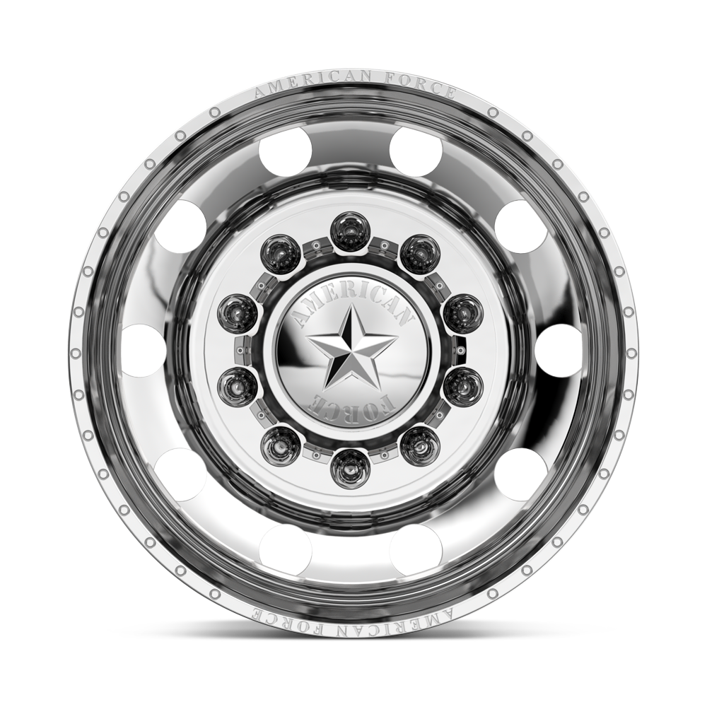 American Force Classic DRW forged wheels in polished finish, rear face view